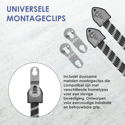 Fiets Snelbinders met Haak Set van 2 | 67 cm Bungee Koord Fiets | Zwart | Bagagebinders voor 26/27 Inch