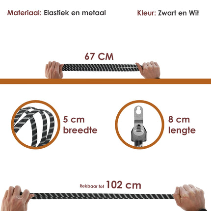 Fiets Snelbinders met Haak Set van 2 | 67 cm Bungee Koord Fiets | Zwart | Bagagebinders voor 26/27 Inch