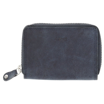  Portemonnee Met Rits - Heren & Dames | RFID Bescherming & Echt Leer | 4 Pasjeshouder & Muntvak | Ideaal Mini Cadeautjes | 12x8x2 cm – Navy