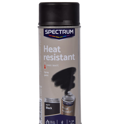 Krasvaste Spuitverf voor Binnen & Buiten | Hittebestendige Zwarte Spuitlak - 0.40 kg | Sneldrogend in 1 uur | Dekking tot 2 m²