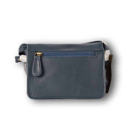 Handtasje | 12cm*17cm | Navy | Echte leer | Leren tas dames 