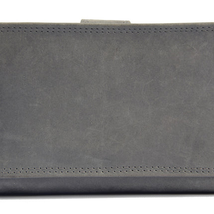 Portemonnee met veel pasjes buffelleer - Portemonnee unisex - portemonnee Grijs - Portemonnee Kwaliteit - Grijs