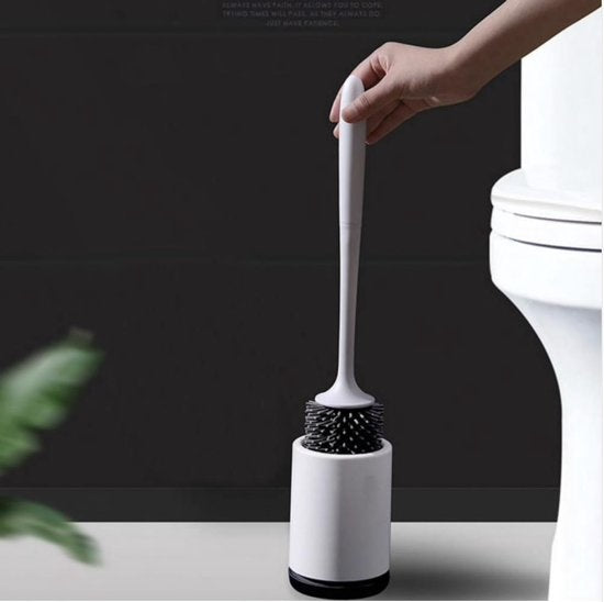 Toiletborstel met houder - Roestvrij WC Borstel met houder - Toiletborstel met houder - Toiletborstel in houder - Hygiënisch - Ventilatieroosters - Toiletborstel met houder vrijstaand - Size 33x14 cm