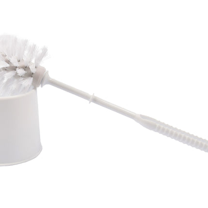 Toiletborstel - Wcborstel kunststof -Toiletborstel in houder - Toiletborstelhouder - Wc borstel - borstel - Roestvrij - WitProduct breedte 10.5x 33x 6 cm