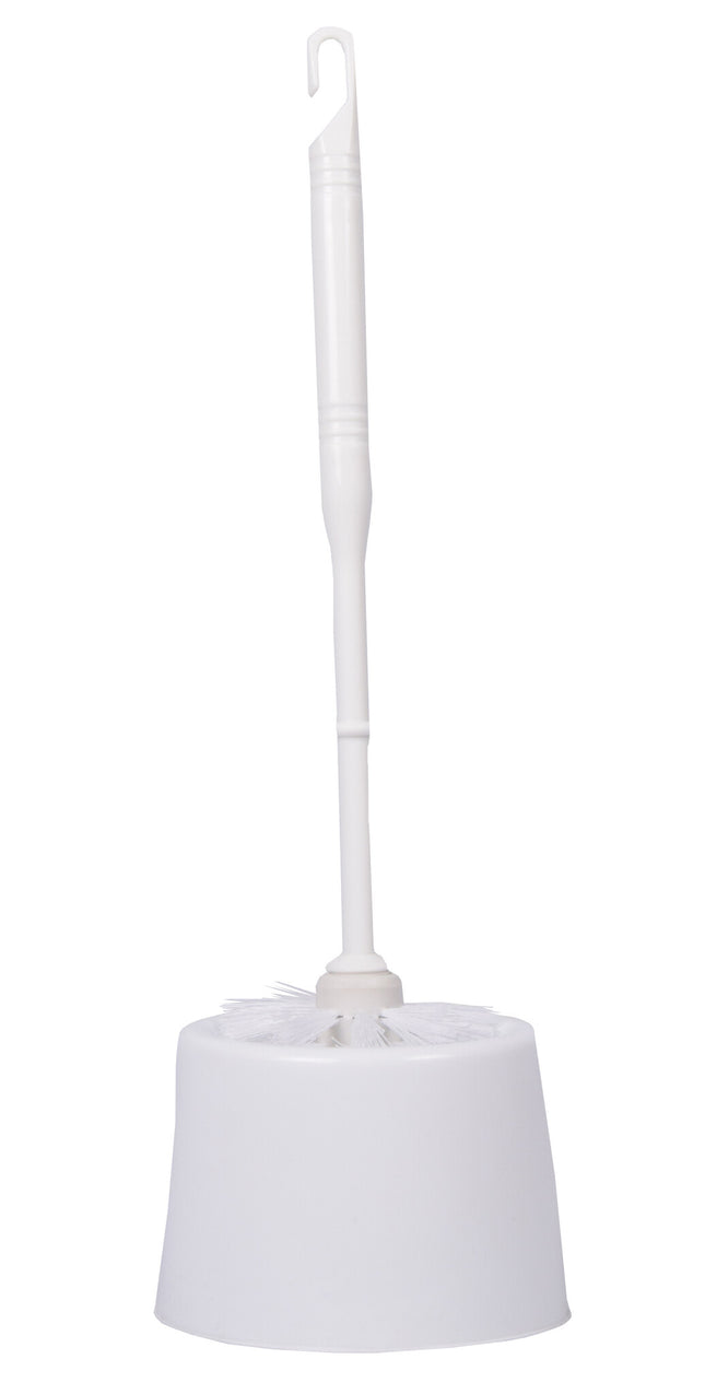 Stijlvolle Witte Toiletborstelset voor Efficiënte Reiniging - Kunststof - 11.5x35x10 cm - 0.21 kg