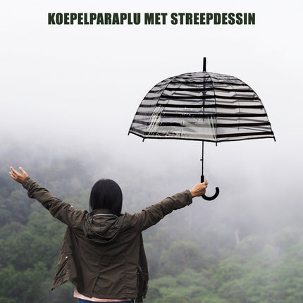 Paraplu | Transparent | Stormparaplu | Polyester | 350g | Stevige Paraplu | Opvouwbare Paraplu | Kunstsof Handvat | 86cm