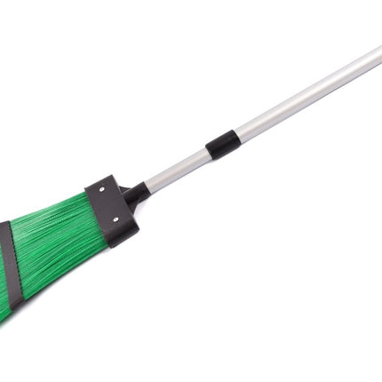 Tuinbezem uitschuifbaar 29 X 3 X 136 CM - Bezem met telescopische steel - Groen Zilver - verstelbare steel - tuinartikelen - bezems - schoonmaakspullen