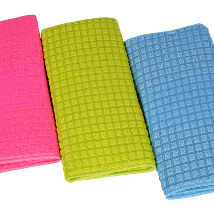 Set Van 3 Keukendoeken van Polyester en Katoenmix - Schoonmaaktextiel - Roze - 30x40 cm