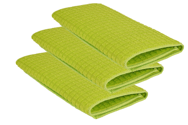 Set van 3 Groene Schoonmaakdoeken: Eco-vriendelijk en Absorberend - 30x40 cm