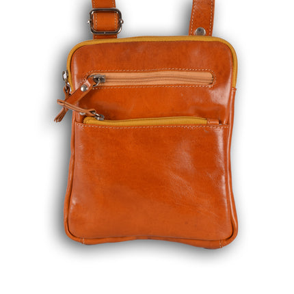 Handtasje dames | 22cm*19cm*4cm | Schoudertas | Bruin | Echte leer | Crossbody tas