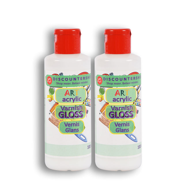 2 stuks | Varnish | 100 ml | Acrylvernis | hobbywinkel | 196 g | Glanzende vernis | transparent | 11.5cm*3.5cm