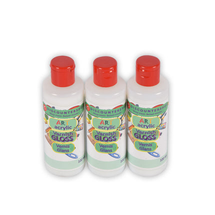 3 stuks | Varnish | 100 ml | Acrylvernis | hobbywinkel | 300 g | Glanzende vernis | transparent | 11.5cm*3.5cm