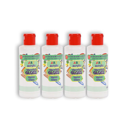 4 stuks | Varnish | 100 ml | Acrylvernis | hobbywinkel | 394g | Glanzende vernis | transparent | 11.5cm*3.5cm