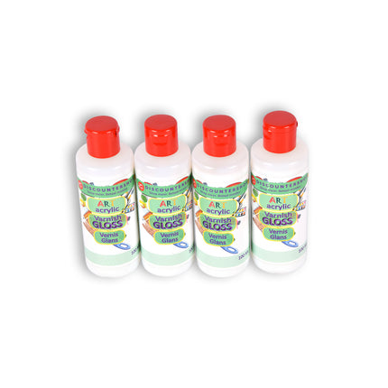4 stuks | Varnish | 100 ml | Acrylvernis | hobbywinkel | 394g | Glanzende vernis | transparent | 11.5cm*3.5cm