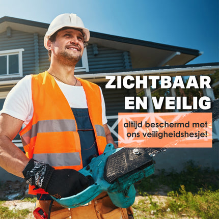 Reflecterend Veiligheidsvestje Volwassenen | Unisex Oranje, One Size (M t/m XXL), Lichtgewicht Polyester | Ideaal voor Auto, Motor, Wandelen en Hardlopen