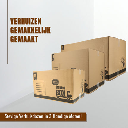 Verhuisdozen 95L - Set van 10 Verhuizen Doos Groot - 55 kg Draagkracht - 60x40x40 cm - Professioneel