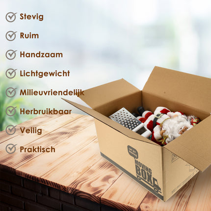 Verhuisdozen 95L - Set van 10 Verhuizen Doos Groot - 55 kg Draagkracht - 60x40x40 cm - Professioneel