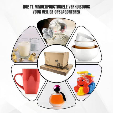 Verhuisdozen 95L - Set van 10 Verhuizen Doos Groot - 55 kg Draagkracht - 60x40x40 cm - Professioneel