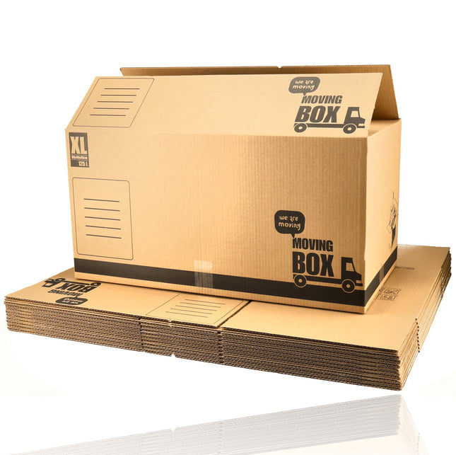Verhuisdozen 125L - Set van 5 - Extra Grote Stevige Verhuisdozen 80 x 40 x 40 cm - 70kg Draagkracht