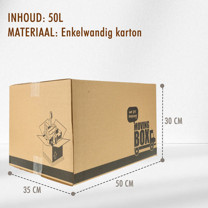 Verhuisdozen 50L - Set van 10 - Stevige Verhuisdozen - Goedkope Verhuisdozen 50x35x30 cm
