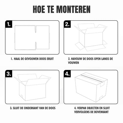 Verhuisdozen 50L - Set van 10 - Stevige Verhuisdozen - Goedkope Verhuisdozen 50x35x30 cm