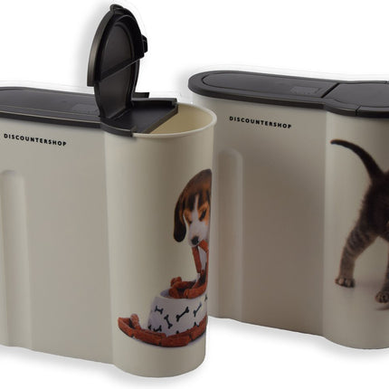 Voerbak Voedselcontainers-Kattenbak - 4L- 2 Stuks voor Katten en Honden - Brokkenbak - Geurdichte Voeropslag