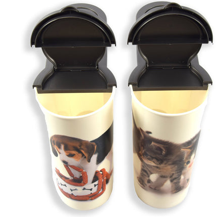 Voerbak Voedselcontainers-Kattenbak - 4L- 2 Stuks voor Katten en Honden - Brokkenbak - Geurdichte Voeropslag