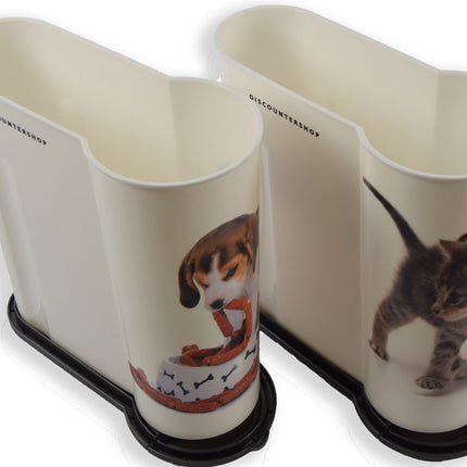 Voerbak Voedselcontainers-Kattenbak - 4L- 2 Stuks voor Katten en Honden - Brokkenbak - Geurdichte Voeropslag