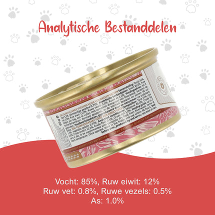 10x Tonijn in Gelei in Blik - Natvoer voor Katten - 51% Tonijn & Rijst – Sappig en Kwaliteit – 85g Natvoer Adult Katten