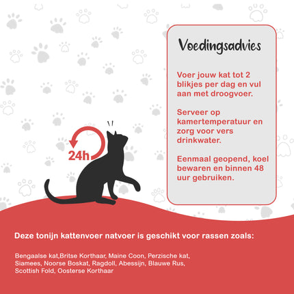 10x Tonijn in Gelei in Blik - Natvoer voor Katten - 51% Tonijn & Rijst – Sappig en Kwaliteit – 85g Natvoer Adult Katten
