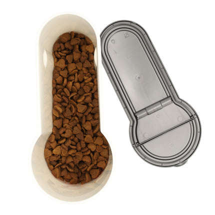 Kattenvoercontainer - Handige Opbergdoos voor Kattenvoer - 4L - Voedselcontainer - Wit - Kunststof - 25.5cm x 9.5cm 