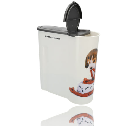 Hondenvoer Container 4L in Wit: Set van 2 Opbergdozen 25.5cm x 9.5cm - Kunststof | Discountershop
