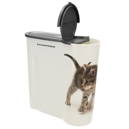 Kattenvoercontainers 4L – 4 kg - 2 stuks Droogvoeropslag – Kunststof Voedselcontainers met Deksel
