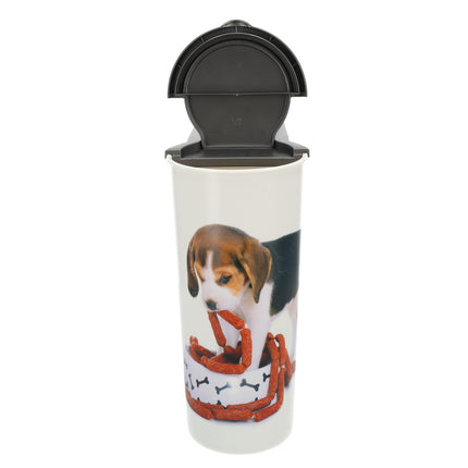 Hondenvoercontainer 4L 1 Stuks Voerbak - Droogvoeropslag met Deksel – Kunststof Wit – Voor Hondenvoer – Huisdieraccessoires