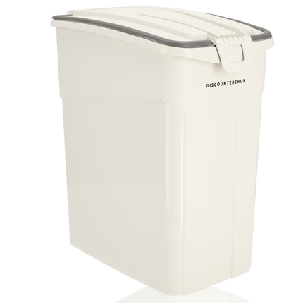 Voerbak |16 Liter | Voor Huisdieren | Beige | Handige Dierenvoeder Container voor Katten en Honden
