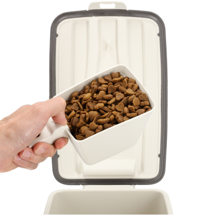 Voerbak |16 Liter | Voor Huisdieren | Beige | Handige Dierenvoeder Container voor Katten en Honden