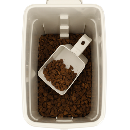 Voerbak |16 Liter | Voor Huisdieren | Beige | Handige Dierenvoeder Container voor Katten en Honden