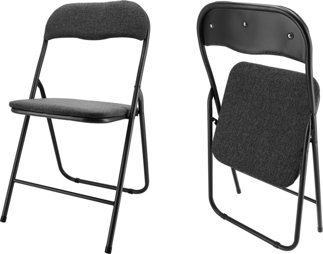 Klapstoel 43 cm zithoogte - Tafelstoel zwart- Velvet klapstoeltjes - Luxe klapstoelen  - 