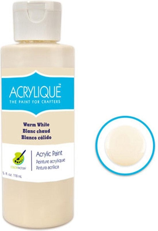 Acrylverf waterbasis Warm white " warm wit " 118ml - Sneldrogend waterbasis Permanent