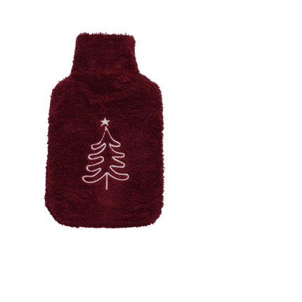 Warmte en Comfort in Een - Rode Warmwaterkruik met Hoes - Perfect voor Kerst - 21.5cm x 34.5cm