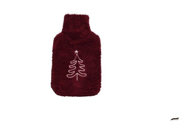 Warmte en Comfort in Een - Rode Warmwaterkruik met Hoes - Perfect voor Kerst - 21.5cm x 34.5cm