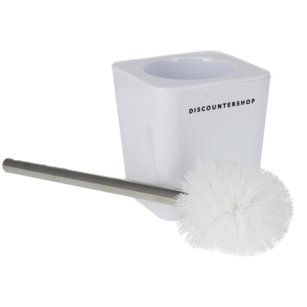 WC Borstel met Houder - Moderne Witte | Vrijstaand 38cm Hoog | Hygiënische Toiletborstel | Stijlvolle Badkamer Accessoires 