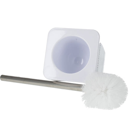 WC Borstel met Houder - Moderne Witte | Vrijstaand 38cm Hoog | Hygiënische Toiletborstel | Stijlvolle Badkamer Accessoires 