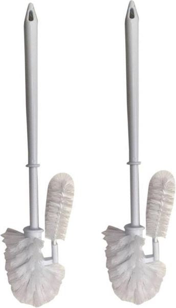Toiletborstel 2 stuks met randreiniger 38 cm wit