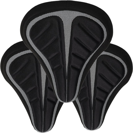 Zadelhoes Fiets - 3 Stuks- Comfort Gel Fietszadelhoes 23x29x8.5 cm - Geschikt voor Brede Zadels - Ideaal voor Stadsfiets -E-bike & MTB - Zwart - Voor Heren & Dames