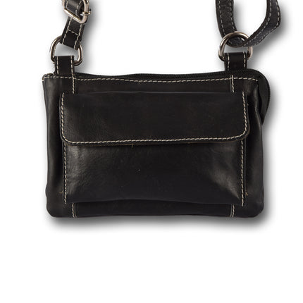 Handtasje | 13cm*18.5cm*10.5cm | Zwart | Schoudertas | Echte leer